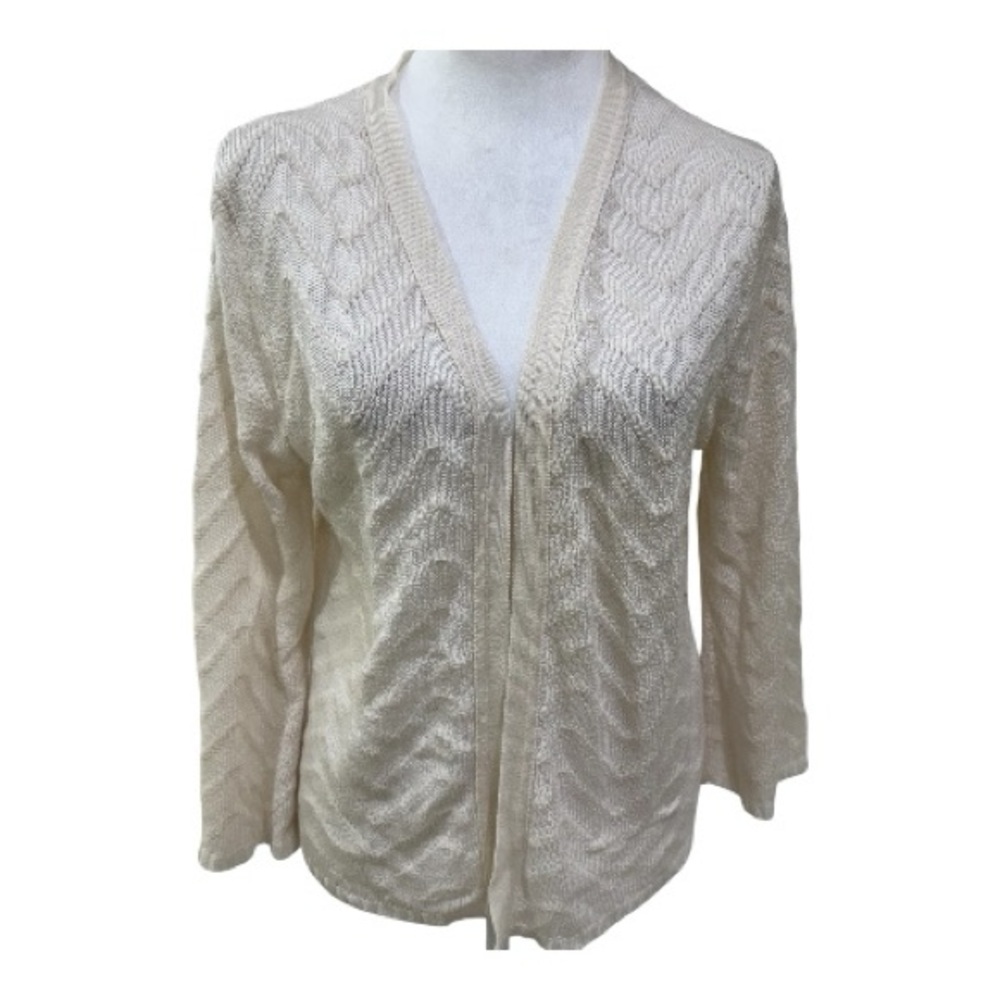 Time and Tru Women's Beige Knit Cardigan Size Large